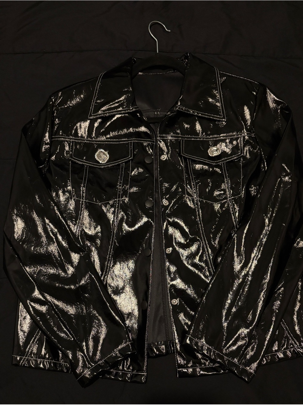 Y2k Black Faux Leather Jacket
